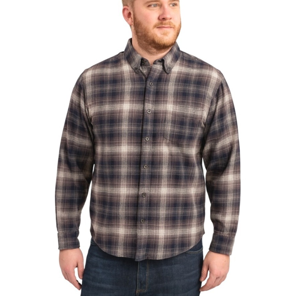 Weatherproof Mens Plaid Flannel Shirt Long Sleeve‎ Button Up Casual Size Large